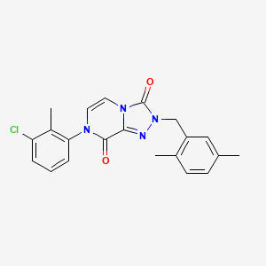 molecular formula C21H19ClN4O2 B2677224 7-(3-chloro-2-methylphenyl)-2-(2,5-dimethylbenzyl)-[1,2,4]triazolo[4,3-a]pyrazine-3,8(2H,7H)-dione CAS No. 2034515-54-1