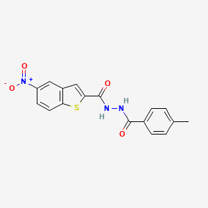 molecular formula C17H13N3O4S B2677242 N'-(4-methylbenzoyl)-5-nitro-1-benzothiophene-2-carbohydrazide CAS No. 477857-68-4