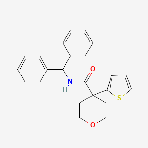 N-benzhydryl-4-thiophen-2-yloxane-4-carboxamide