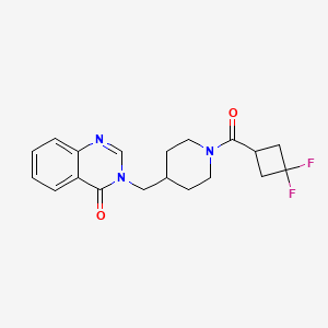 molecular formula C19H21F2N3O2 B2677259 3-[[1-(3,3-Difluorocyclobutanecarbonyl)piperidin-4-yl]methyl]quinazolin-4-one CAS No. 2380086-88-2