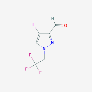 molecular formula C6H4F3IN2O B2677262 4-Iodo-1-(2,2,2-trifluoroethyl)-1H-pyrazole-3-carbaldehyde CAS No. 2054953-30-7