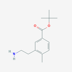 molecular formula C14H21NO2 B2677263 Tert-butyl 3-(2-aminoethyl)-4-methylbenzoate CAS No. 2248364-64-7