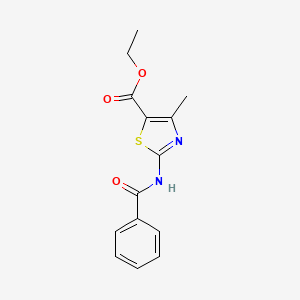 molecular formula C14H14N2O3S B2677264 乙酸 2-苄酰胺基-4-甲基噻唑-5-羧酸酯 CAS No. 92192-06-8