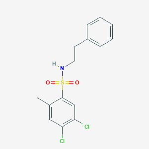 molecular formula C15H15Cl2NO2S B267727 4,5-dichloro-2-methyl-N-(2-phenylethyl)benzene-1-sulfonamide 