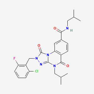 molecular formula C25H27ClFN5O3 B2677270 2-(2-chloro-6-fluorobenzyl)-N,4-diisobutyl-1,5-dioxo-1,2,4,5-tetrahydro-[1,2,4]triazolo[4,3-a]quinazoline-8-carboxamide CAS No. 1243060-10-7
