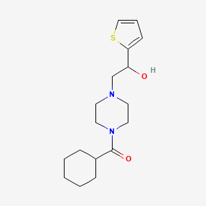molecular formula C17H26N2O2S B2677277 Cyclohexyl(4-(2-hydroxy-2-(thiophen-2-yl)ethyl)piperazin-1-yl)methanone CAS No. 1396880-31-1
