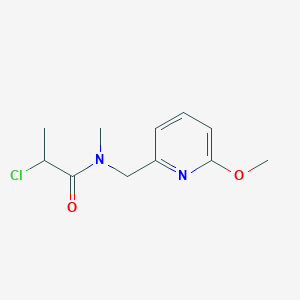 molecular formula C11H15ClN2O2 B2677281 2-Chloro-N-[(6-methoxypyridin-2-yl)methyl]-N-methylpropanamide CAS No. 2411268-31-8