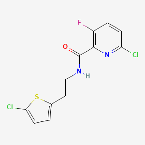 molecular formula C12H9Cl2FN2OS B2677282 6-chloro-N-[2-(5-chlorothiophen-2-yl)ethyl]-3-fluoropyridine-2-carboxamide CAS No. 1444821-10-6