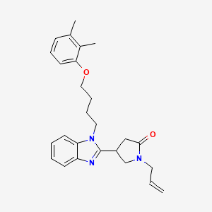 molecular formula C26H31N3O2 B2677283 1-allyl-4-(1-(4-(2,3-dimethylphenoxy)butyl)-1H-benzo[d]imidazol-2-yl)pyrrolidin-2-one CAS No. 878693-16-4