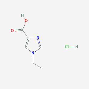 molecular formula C6H9ClN2O2 B2677287 1-ethyl-1H-imidazole-4-carboxylic acid hydrochloride CAS No. 1989659-04-2