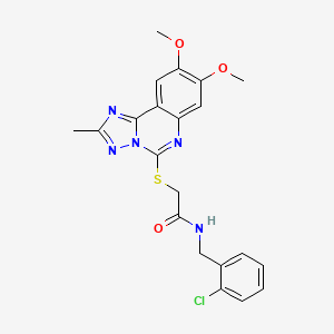 molecular formula C21H20ClN5O3S B2677291 N-(2-chlorobenzyl)-2-((8,9-dimethoxy-2-methyl-[1,2,4]triazolo[1,5-c]quinazolin-5-yl)thio)acetamide CAS No. 901755-70-2
