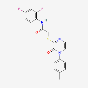 molecular formula C19H15F2N3O2S B2677295 N-(2,4-difluorophenyl)-2-((3-oxo-4-(p-tolyl)-3,4-dihydropyrazin-2-yl)thio)acetamide CAS No. 941935-36-0