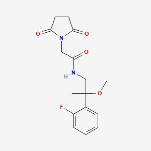 2-(2,5-dioxopyrrolidin-1-yl)-N-(2-(2-fluorophenyl)-2-methoxypropyl)acetamide