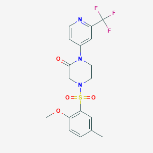 4-(2-Methoxy-5-methylphenyl)sulfonyl-1-[2-(trifluoromethyl)pyridin-4-yl]piperazin-2-one