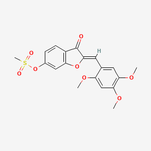 (Z)-3-oxo-2-(2,4,5-trimethoxybenzylidene)-2,3-dihydrobenzofuran-6-yl methanesulfonate