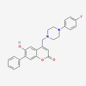 4-[[4-(4-Fluorophenyl)piperazin-1-yl]methyl]-6-hydroxy-7-phenylchromen-2-one