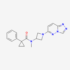 molecular formula C19H20N6O B2677316 N-methyl-1-phenyl-N-(1-{[1,2,4]triazolo[4,3-b]pyridazin-6-yl}azetidin-3-yl)cyclopropane-1-carboxamide CAS No. 2199064-66-7