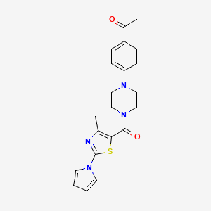 1-(4-(4-(4-methyl-2-(1H-pyrrol-1-yl)thiazole-5-carbonyl)piperazin-1-yl)phenyl)ethanone