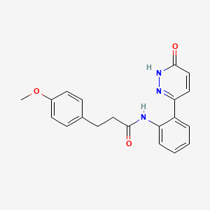 molecular formula C20H19N3O3 B2677341 3-(4-methoxyphenyl)-N-(2-(6-oxo-1,6-dihydropyridazin-3-yl)phenyl)propanamide CAS No. 1428365-99-4