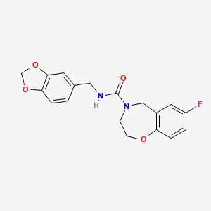 N-(benzo[d][1,3]dioxol-5-ylmethyl)-7-fluoro-2,3-dihydrobenzo[f][1,4]oxazepine-4(5H)-carboxamide