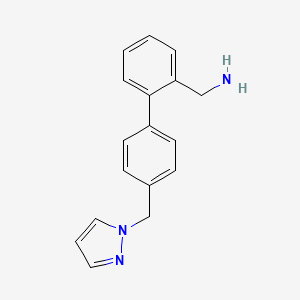 {2-[4-(1H-pyrazol-1-ylmethyl)phenyl]phenyl}methanamine