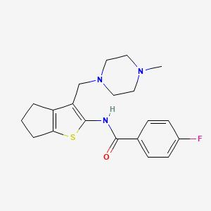 4-fluoro-N-(3-((4-methylpiperazin-1-yl)methyl)-5,6-dihydro-4H-cyclopenta[b]thiophen-2-yl)benzamide