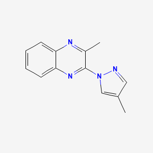 molecular formula C13H12N4 B2677356 2-Methyl-3-(4-methylpyrazol-1-yl)quinoxaline CAS No. 2319641-11-5