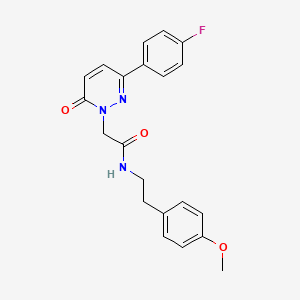 molecular formula C21H20FN3O3 B2677372 2-(3-(4-fluorophenyl)-6-oxopyridazin-1(6H)-yl)-N-(4-methoxyphenethyl)acetamide CAS No. 942008-15-3
