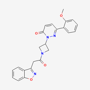 molecular formula C23H20N4O4 B2677381 2-[1-[2-(1,2-Benzoxazol-3-yl)acetyl]azetidin-3-yl]-6-(2-methoxyphenyl)pyridazin-3-one CAS No. 2380181-35-9