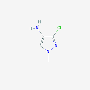 molecular formula C4H6ClN3 B2677392 3-氯-1-甲基-1H-吡唑-4-胺 CAS No. 150187-11-4