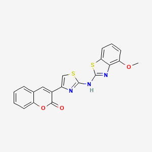 molecular formula C20H13N3O3S2 B2677401 3-(2-((4-methoxybenzo[d]thiazol-2-yl)amino)thiazol-4-yl)-2H-chromen-2-one CAS No. 862974-00-3