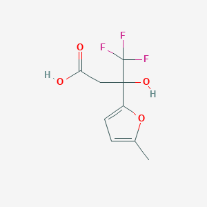 molecular formula C9H9F3O4 B2677410 4,4,4-Trifluoro-3-hydroxy-3-(5-methylfuran-2-yl)butanoic acid CAS No. 929974-43-6