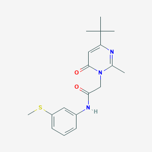 molecular formula C18H23N3O2S B2677419 2-(4-(tert-butyl)-2-methyl-6-oxopyrimidin-1(6H)-yl)-N-(3-(methylthio)phenyl)acetamide CAS No. 1421446-05-0