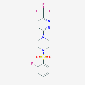 3-[4-(2-Fluorophenyl)sulfonylpiperazin-1-yl]-6-(trifluoromethyl)pyridazine