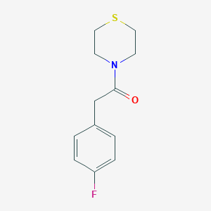 molecular formula C12H14FNOS B2677424 2-(4-Fluorophenyl)-1-thiomorpholin-4-ylethanone CAS No. 2318981-84-7