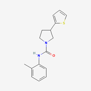 molecular formula C16H18N2OS B2677427 3-(thiophen-2-yl)-N-(o-tolyl)pyrrolidine-1-carboxamide CAS No. 2185590-06-9
