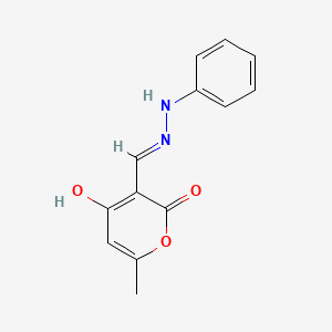 molecular formula C13H12N2O3 B2677428 6-methyl-3-[(Z)-(2-phenylhydrazino)methylidene]-2H-pyran-2,4-dione CAS No. 1164466-47-0