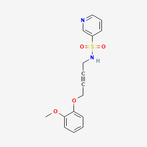 molecular formula C16H16N2O4S B2677436 N-(4-(2-methoxyphenoxy)but-2-yn-1-yl)pyridine-3-sulfonamide CAS No. 1428349-75-0