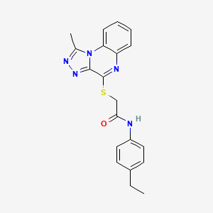 molecular formula C20H19N5OS B2677438 N-(4-ethylphenyl)-2-((1-methyl-[1,2,4]triazolo[4,3-a]quinoxalin-4-yl)thio)acetamide CAS No. 1189715-22-7