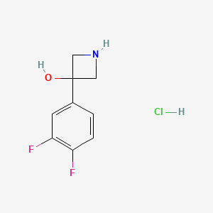 molecular formula C9H10ClF2NO B2677440 3-(3,4-Difluorophenyl)azetidin-3-ol hydrochloride CAS No. 1423033-35-5