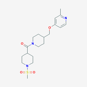 molecular formula C19H29N3O4S B2677442 [4-[(2-Methylpyridin-4-yl)oxymethyl]piperidin-1-yl]-(1-methylsulfonylpiperidin-4-yl)methanone CAS No. 2379995-68-1