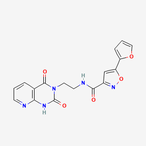 N-(2-(2,4-dioxo-1,2-dihydropyrido[2,3-d]pyrimidin-3(4H)-yl)ethyl)-5-(furan-2-yl)isoxazole-3-carboxamide