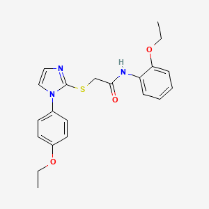 molecular formula C21H23N3O3S B2677446 N-(2-ethoxyphenyl)-2-((1-(4-ethoxyphenyl)-1H-imidazol-2-yl)thio)acetamide CAS No. 851132-66-6