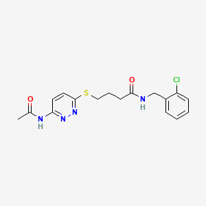 4-((6-acetamidopyridazin-3-yl)thio)-N-(2-chlorobenzyl)butanamide