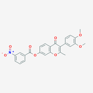 molecular formula C25H19NO8 B2677464 3-(3,4-dimethoxyphenyl)-2-methyl-4-oxo-4H-chromen-7-yl 3-nitrobenzoate CAS No. 610753-61-2