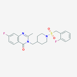 7-Fluoro-3-[[1-[(2-fluorophenyl)methylsulfonyl]piperidin-4-yl]methyl]-2-methylquinazolin-4-one