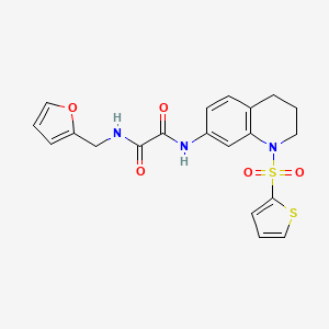 molecular formula C20H19N3O5S2 B2677471 N1-(furan-2-ylmethyl)-N2-(1-(thiophen-2-ylsulfonyl)-1,2,3,4-tetrahydroquinolin-7-yl)oxalamide CAS No. 898430-41-6