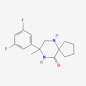 molecular formula C15H18F2N2O B2677481 8-(3,5-Difluorophenyl)-8-methyl-6,9-diazaspiro[4.5]decan-10-one CAS No. 1189569-76-3