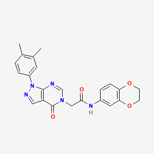 molecular formula C23H21N5O4 B2677482 N-(2,3-dihydrobenzo[b][1,4]dioxin-6-yl)-2-(1-(3,4-dimethylphenyl)-4-oxo-1H-pyrazolo[3,4-d]pyrimidin-5(4H)-yl)acetamide CAS No. 852451-50-4