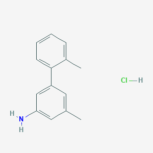 molecular formula C14H16ClN B2677490 3-Methyl-5-(2-methylphenyl)aniline;hydrochloride CAS No. 2460751-24-8